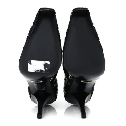 Gucci Tela Retino Kid Scamosciato Crystal GG Monogram Square Demi Boot 37 Black 6 of 8