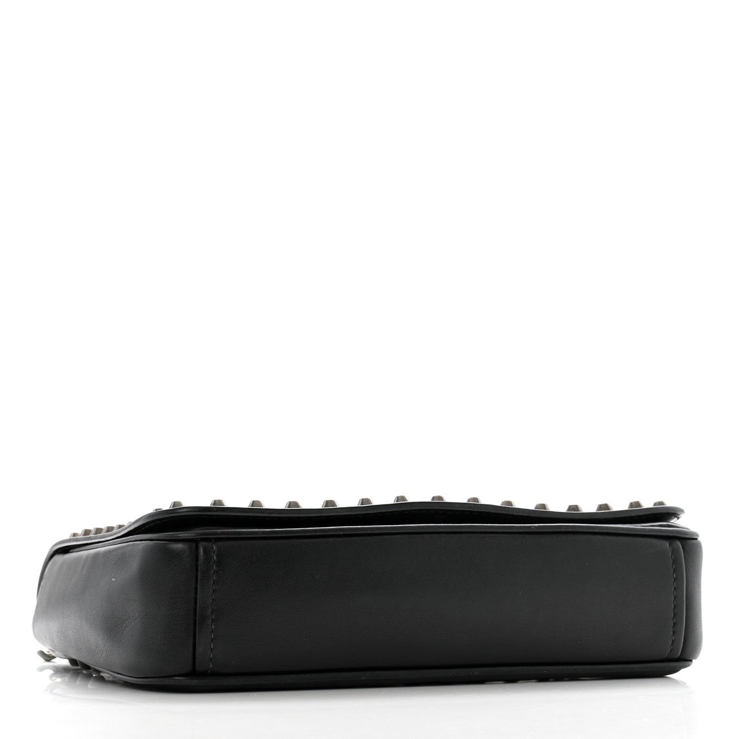 Glace Calfskin Studded Crossbody White Black
