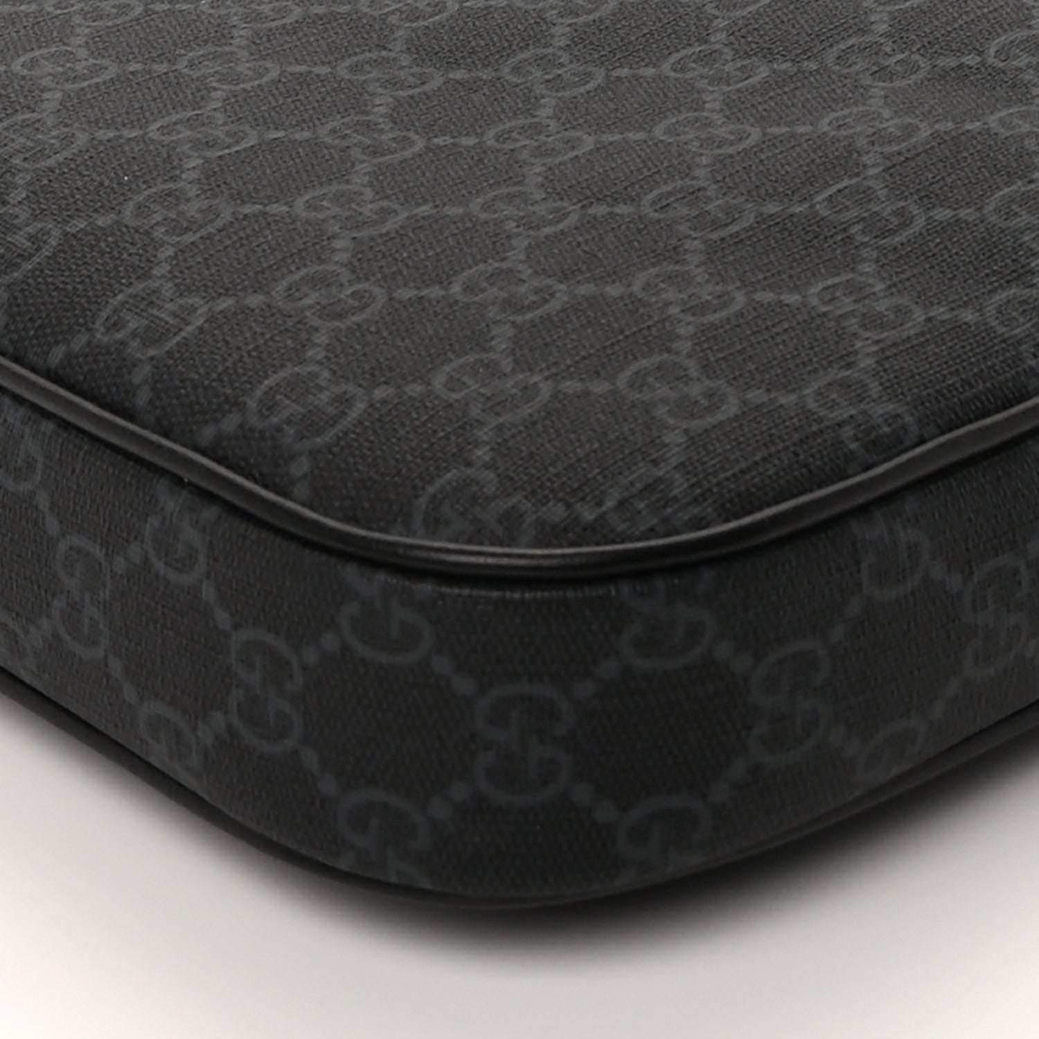 Gucci GG Supreme Monogram Appia Calfskin Web Large Messenger Bag Black Grey 8 of 8