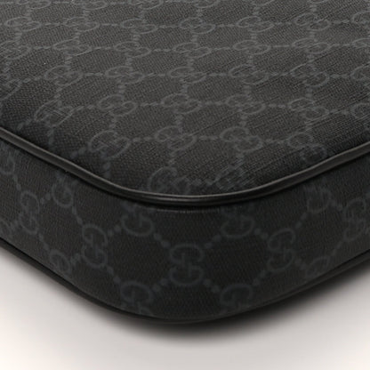 Gucci GG Supreme Monogram Appia Calfskin Web Large Messenger Bag Black Grey 8 of 8