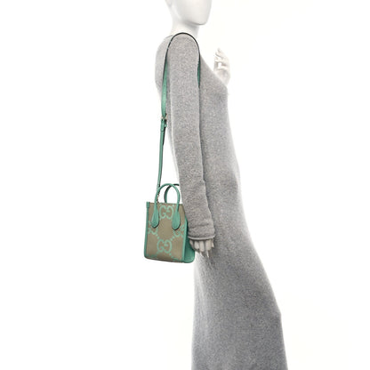 Gucci Monogram Jumbo GG Textured Dollar Calfskin Mini Tote Bag Pepperlight Mint 2 of 7