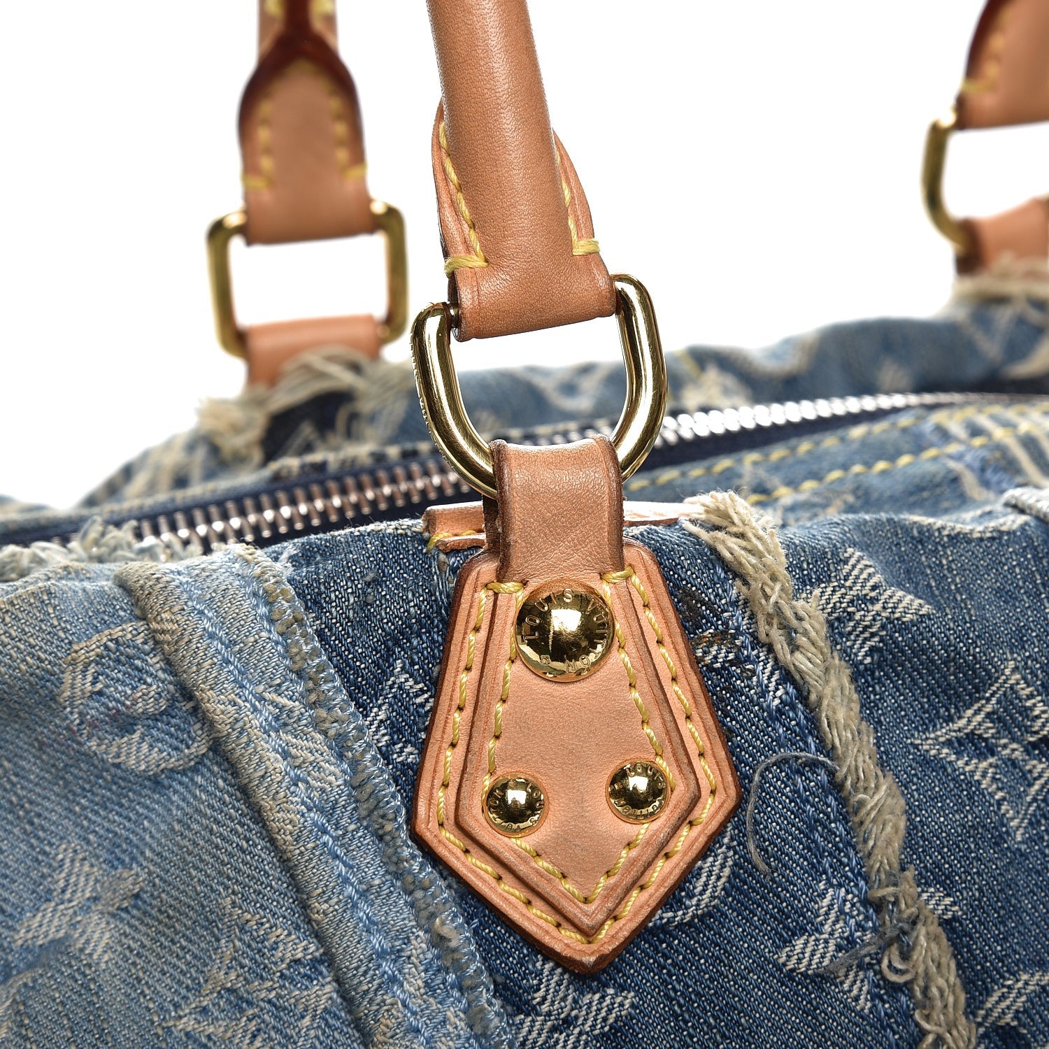 Louis Vuitton Denim Patchwork Bowly Blue 10 of 12