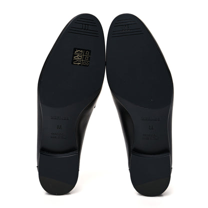 Hermes Goatskin Womens Paris Loafers 38 Black 5 of 8