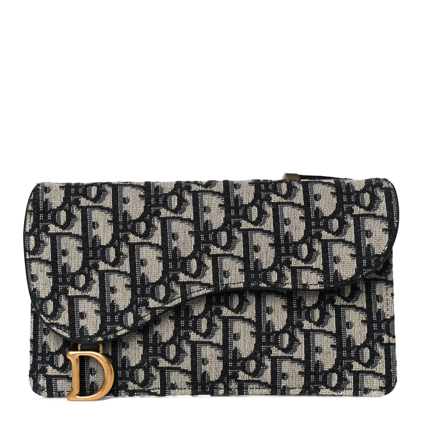 Oblique Saddle Large Zipped Wallet Blue