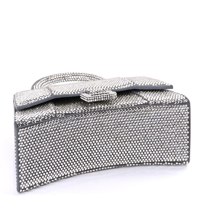 Balenciaga Strass Suede Hourglass Top Handle Bag XS  Smoke Grey Crystal 3 of 8