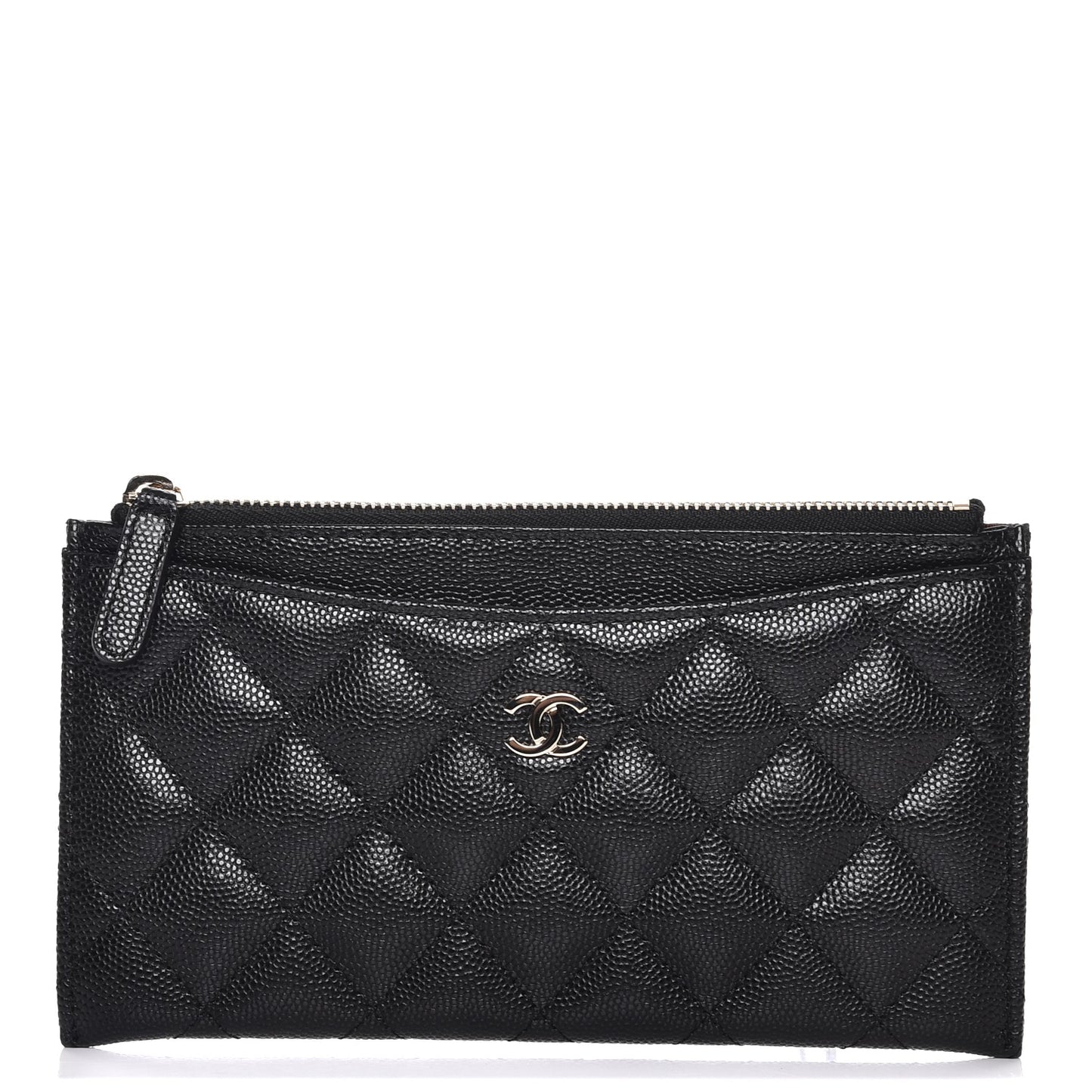 Caviar Quilted Classic Zip Pouch Black