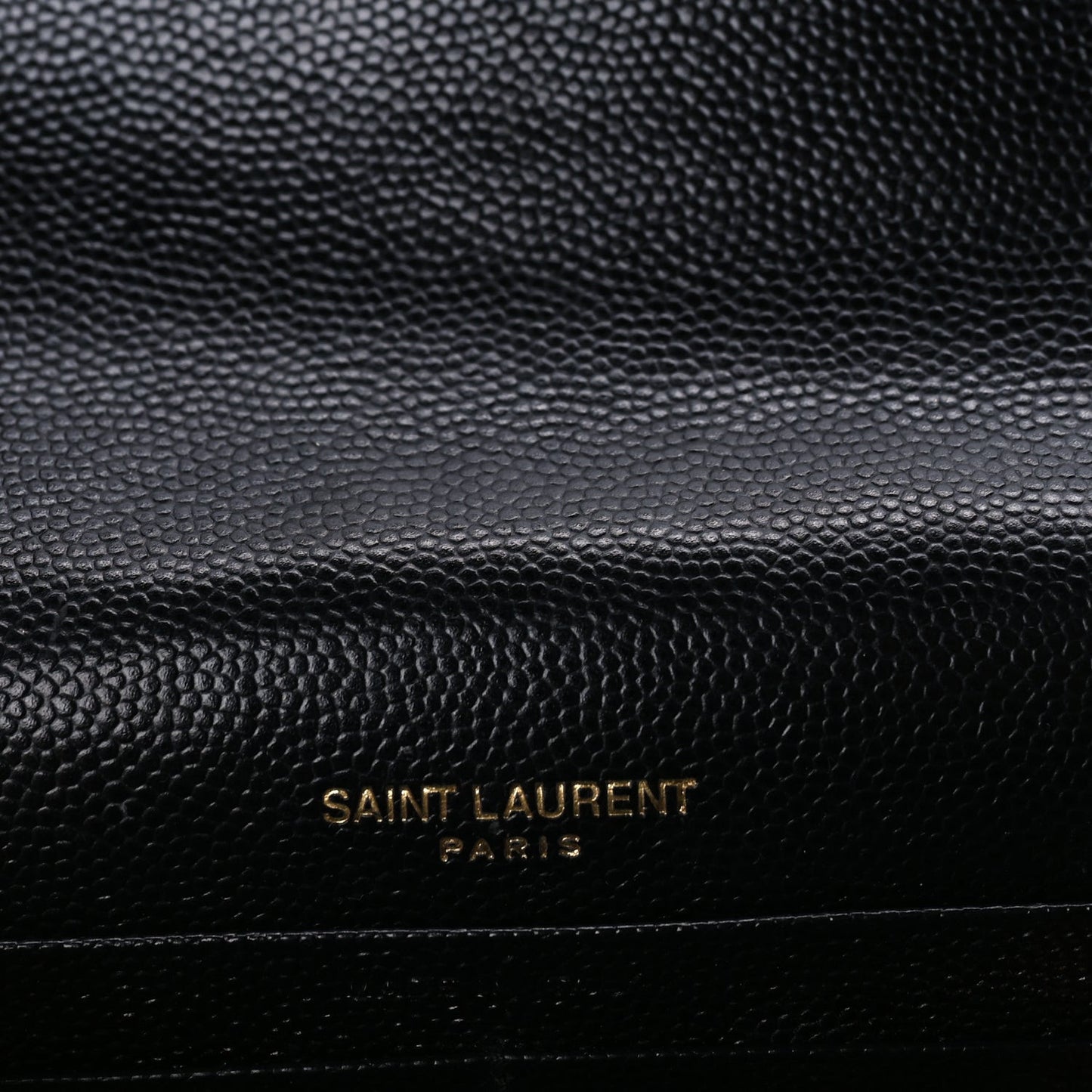 Grain De Poudre Matelasse Chevron Monogram Envelope Chain Wallet Black