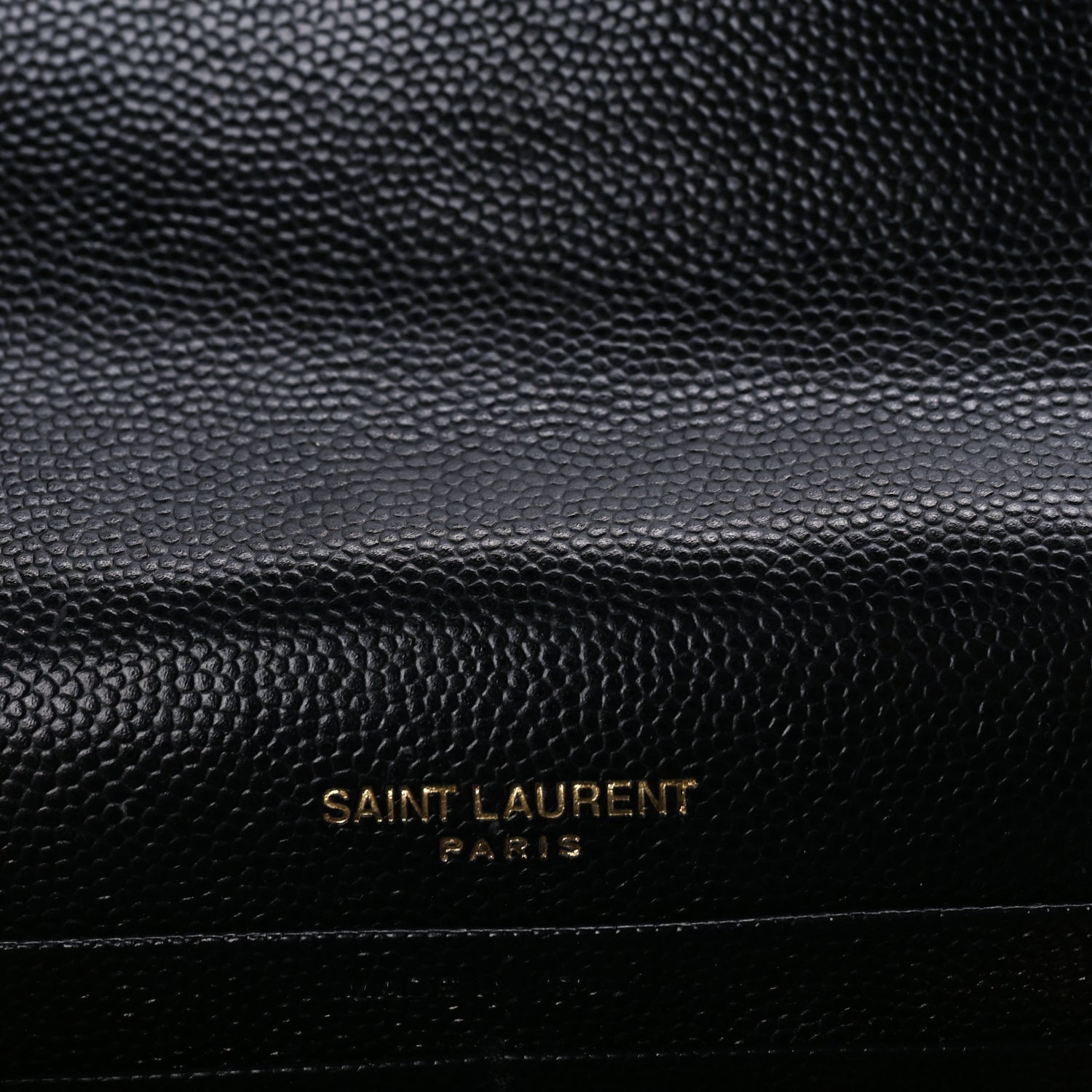 Saint Laurent Grain De Poudre Matelasse Chevron Monogram Envelope Chain Wallet Black 4 of 8