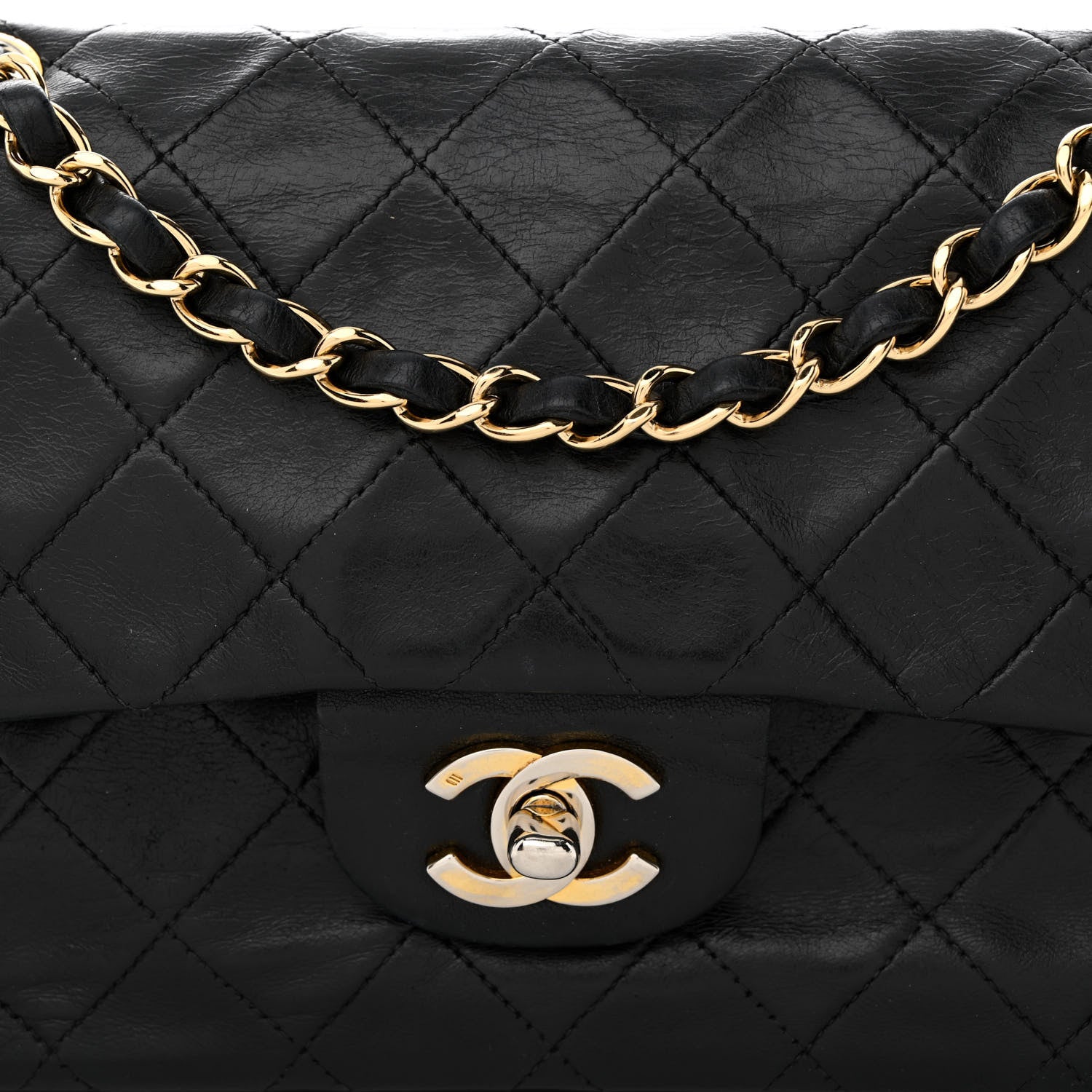 Chanel Lambskin Quilted Small Double Flap Black 9 of 18