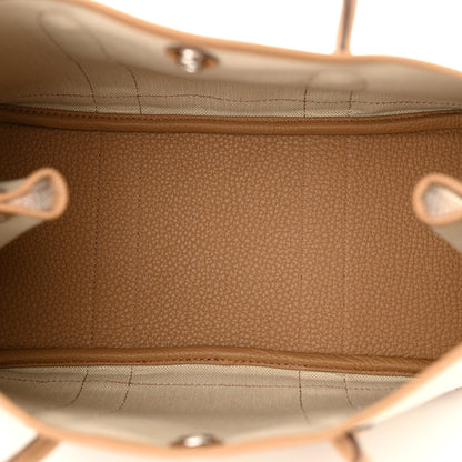 Hermes Toile Militaire Vache Country Garden Party 30 TPM Tote Beton Biscuit 5 of 9