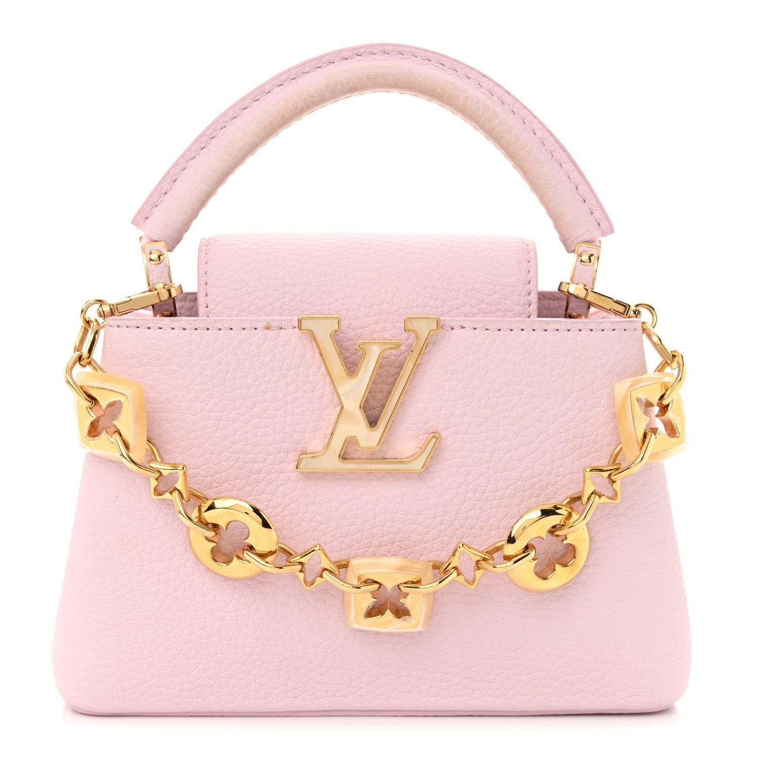 Louis Vuitton Taurillon Monogram Flower Chain Capucines Mini Guimauve 1 of 7