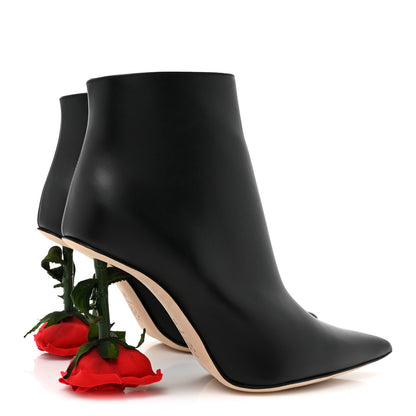 Loewe Calfskin Rose Boots 37 Black 5 of 9