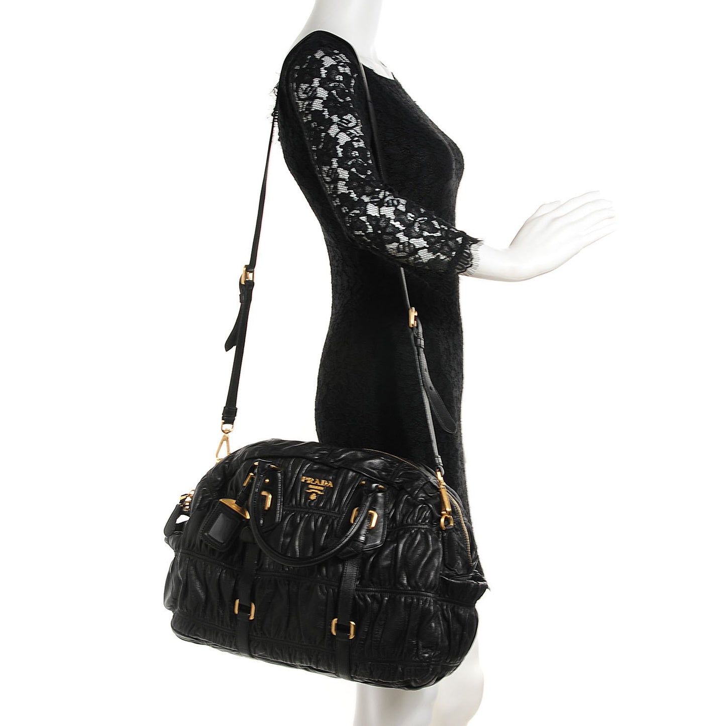 Nappa Gaufre Tote Nero Black