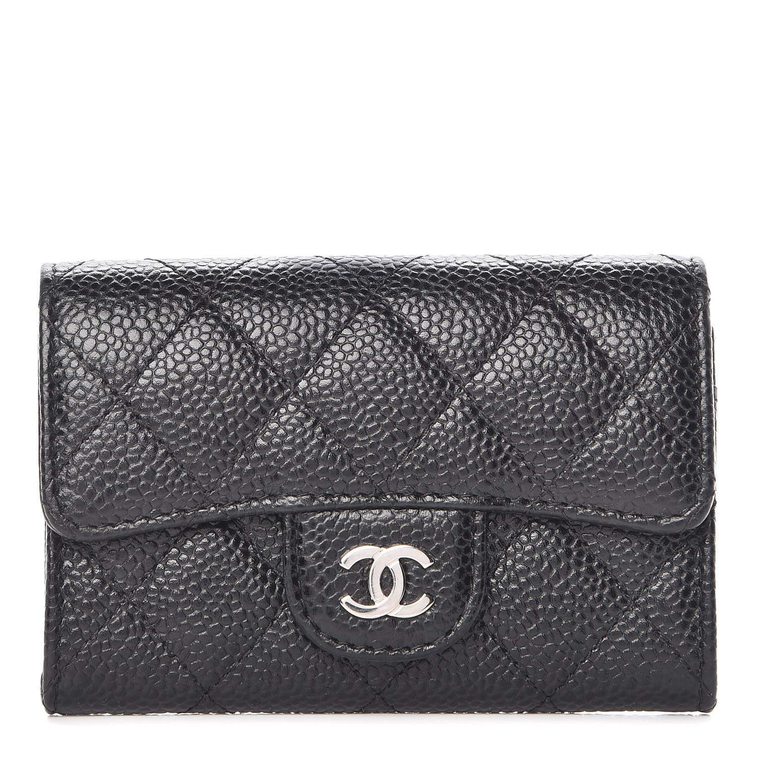 Chanel Caviar Quilted Flap Card Holder Black 1 of 9