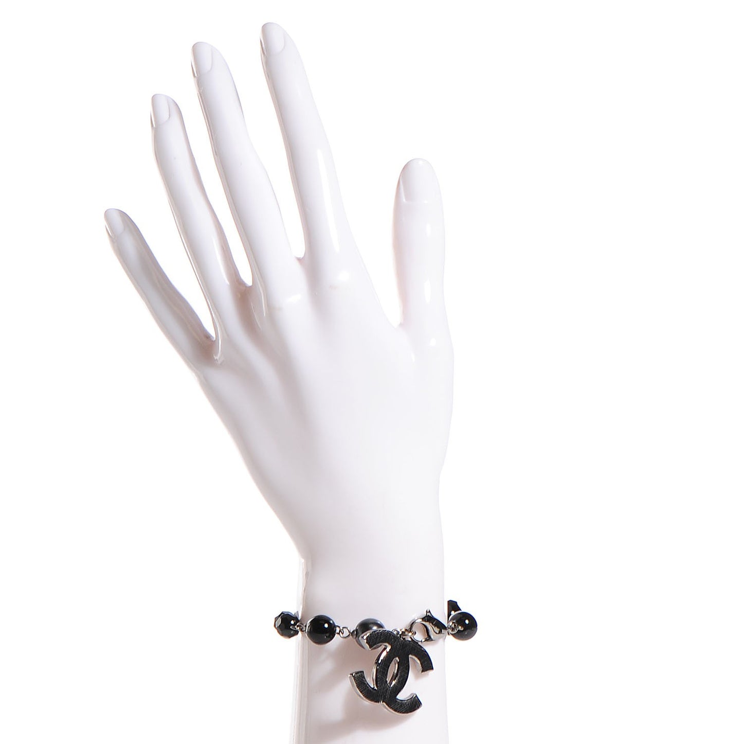 Beaded CC Bracelet Black Ruthenium