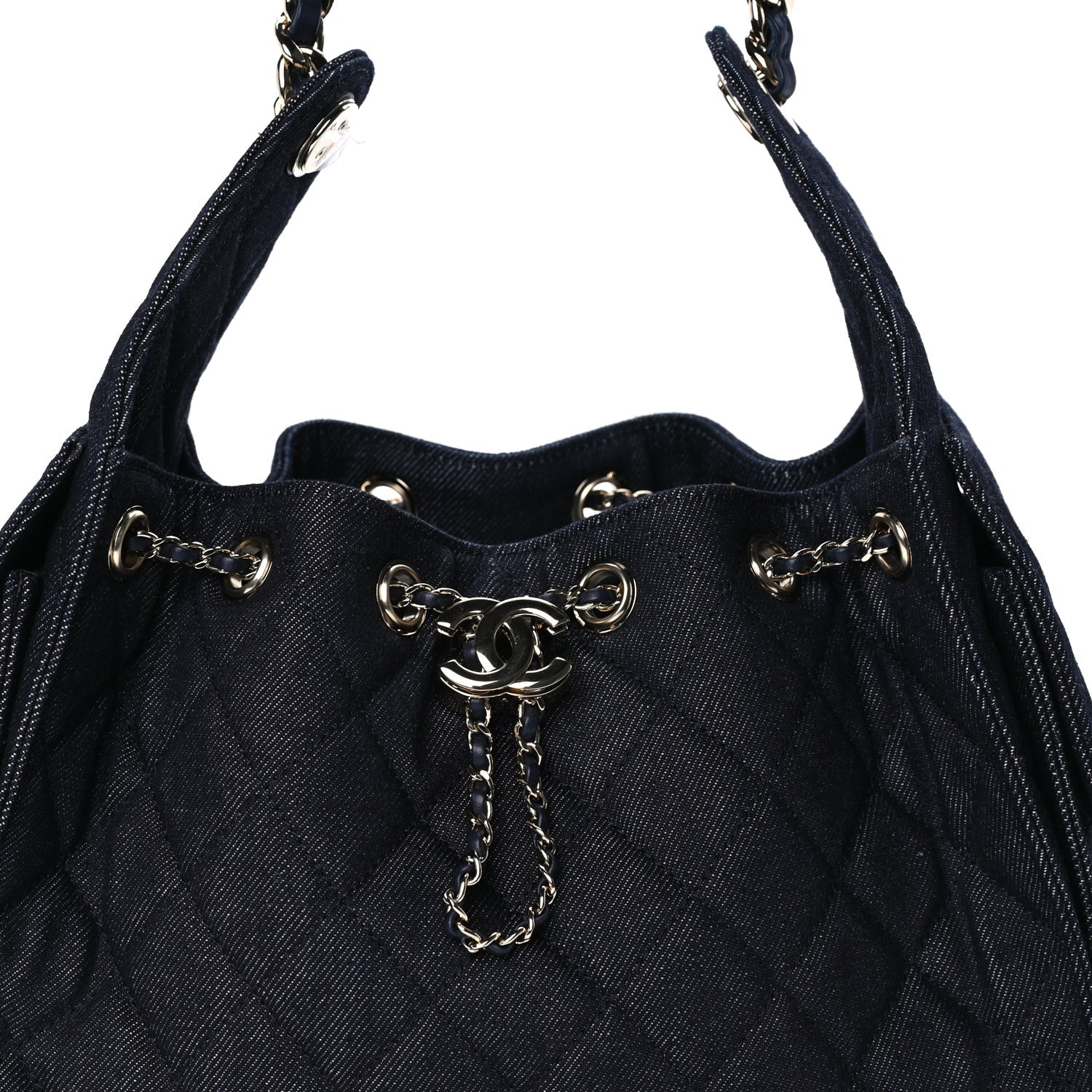 Chanel Denim Quilted Small  25 Handbag Dark Blue 7 of 7