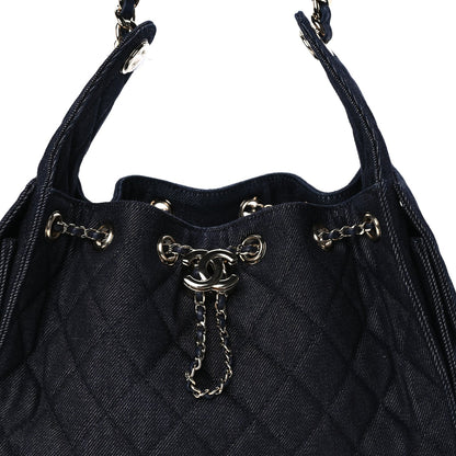 Chanel Denim Quilted Small  25 Handbag Dark Blue 7 of 7