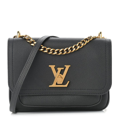 Louis Vuitton Grained Calfskin Lockme Chain Bag Black 1 of 10