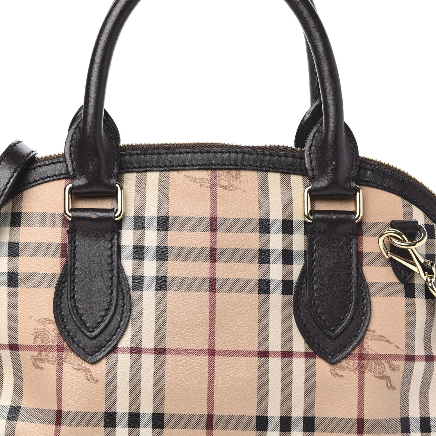 Burberry Haymarket Check Small Orchard Bowling Bag Chocolate 11 of 13