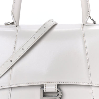 Balenciaga Shiny Box Calfskin Tonal B Small Hourglass Top Handle Bag  White 6 of 7