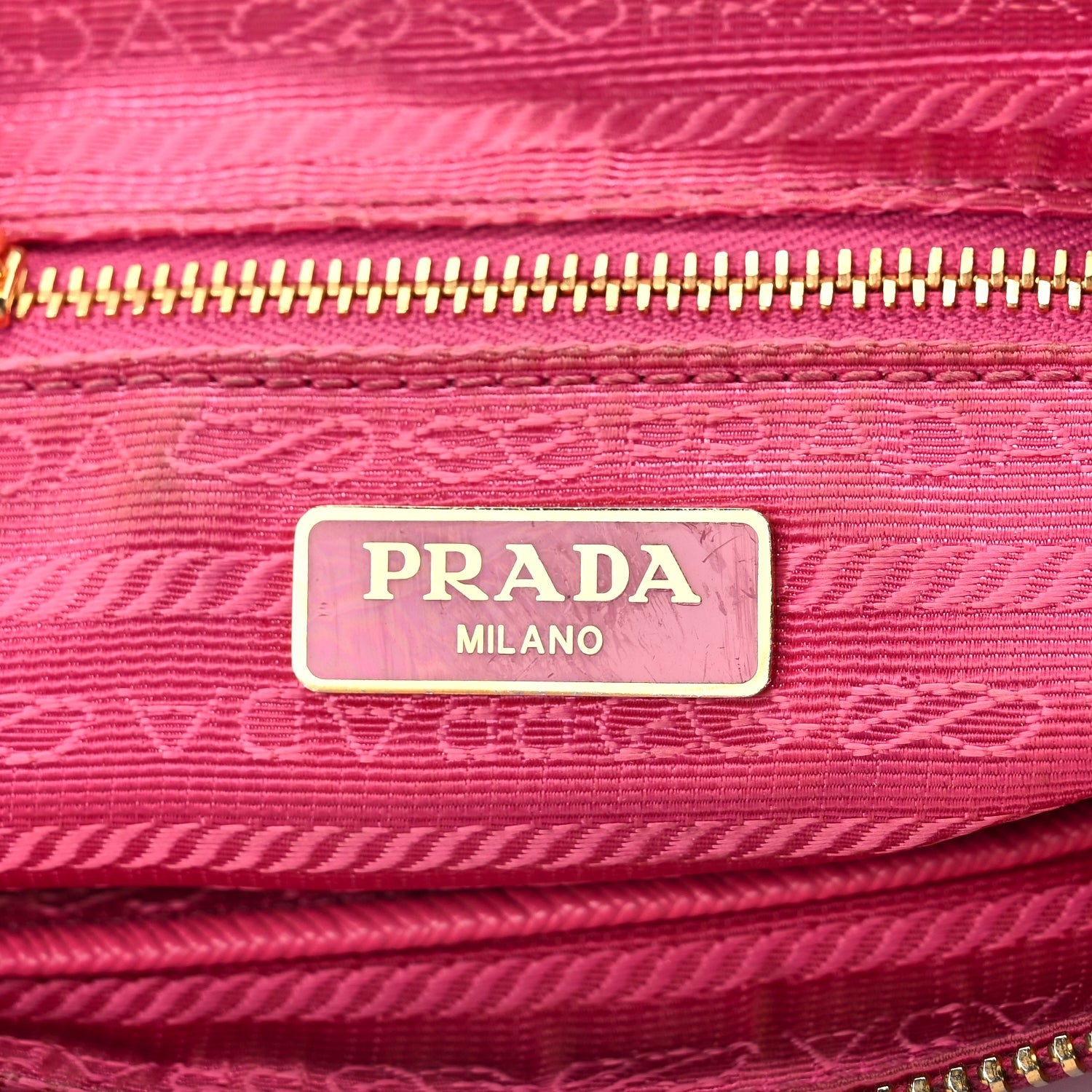 Prada Tessuto Nylon Saffiano Crossbody Bag Fuxia 5 of 8