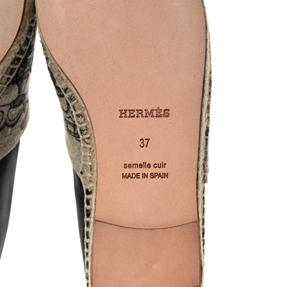 Hermes Canvas Printed Womens Espadrilles 37 6 of 7
