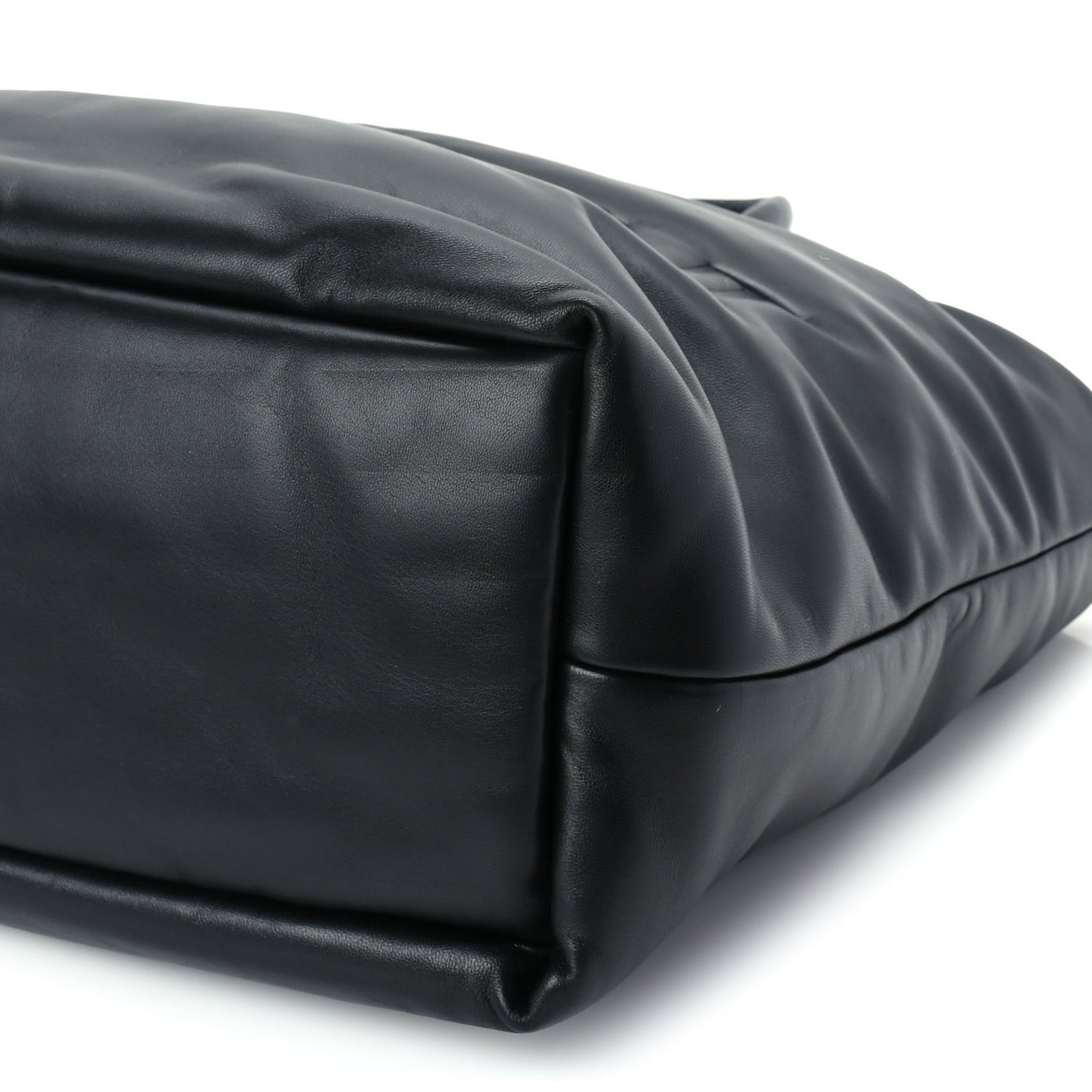Saint Laurent Lambskin Wide Puffer Tote  Black 8 of 8