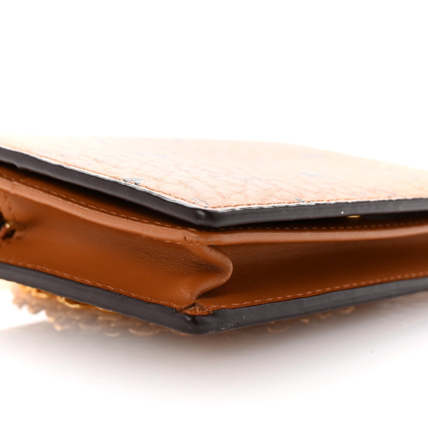 MCM Visetos Original Mini Chain Wallet Cognac 7 of 7