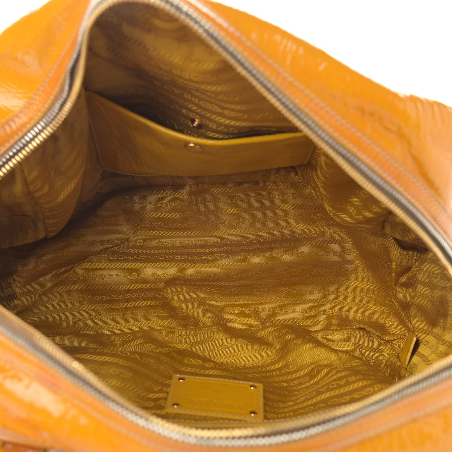 Prada Vernice Naplak Shoulder Bag Giallo 10 of 15