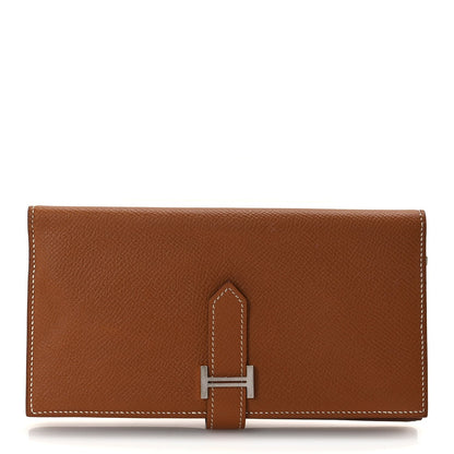 Hermes Epsom Bearn Gusset Wallet  Gold 1 of 8