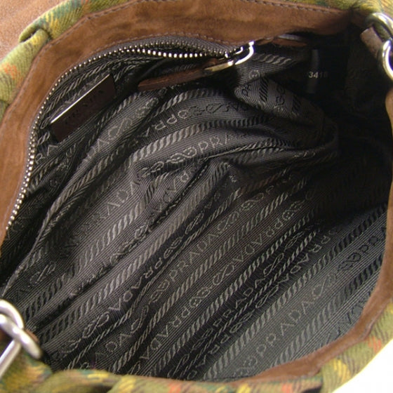 Plaid Antic Jeweled Shoulder Bag Green