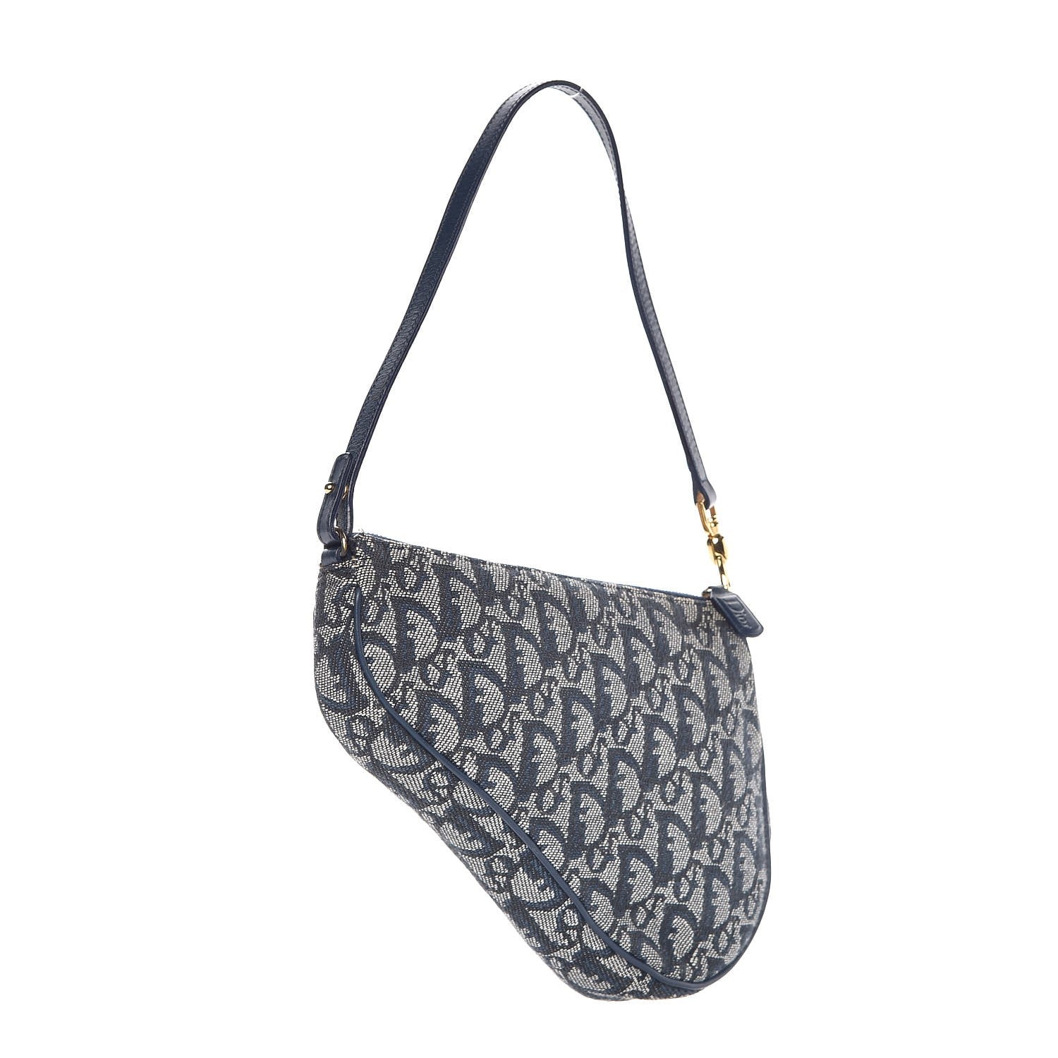 Christian Dior Monogram Mini Saddle Pochette Navy 3 of 10