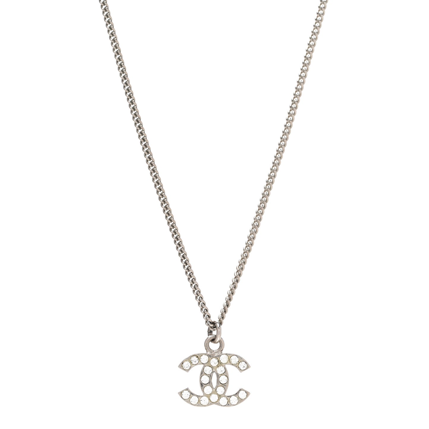 Crystal Timeless CC Necklace Silver