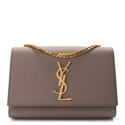 Saint Laurent Grain De Poudre Small Monogram Kate Satchel Dark Beige 1 of 8