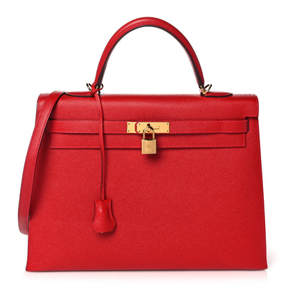 Hermes Epsom Kelly Sellier 35 Rouge Casaque 1 of 35