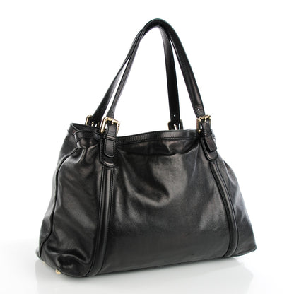 Gucci Calfskin Medium Britt Tote Black 3 of 7