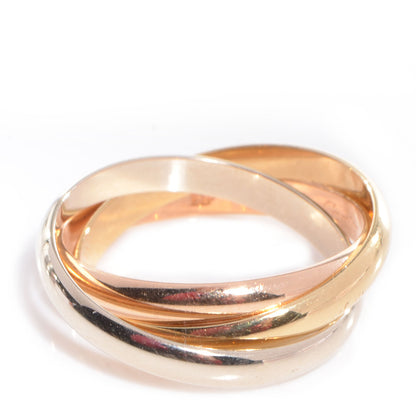 Cartier 18k Pink Yellow White Gold Trinity Ring 50 US 5.25 1 of 5