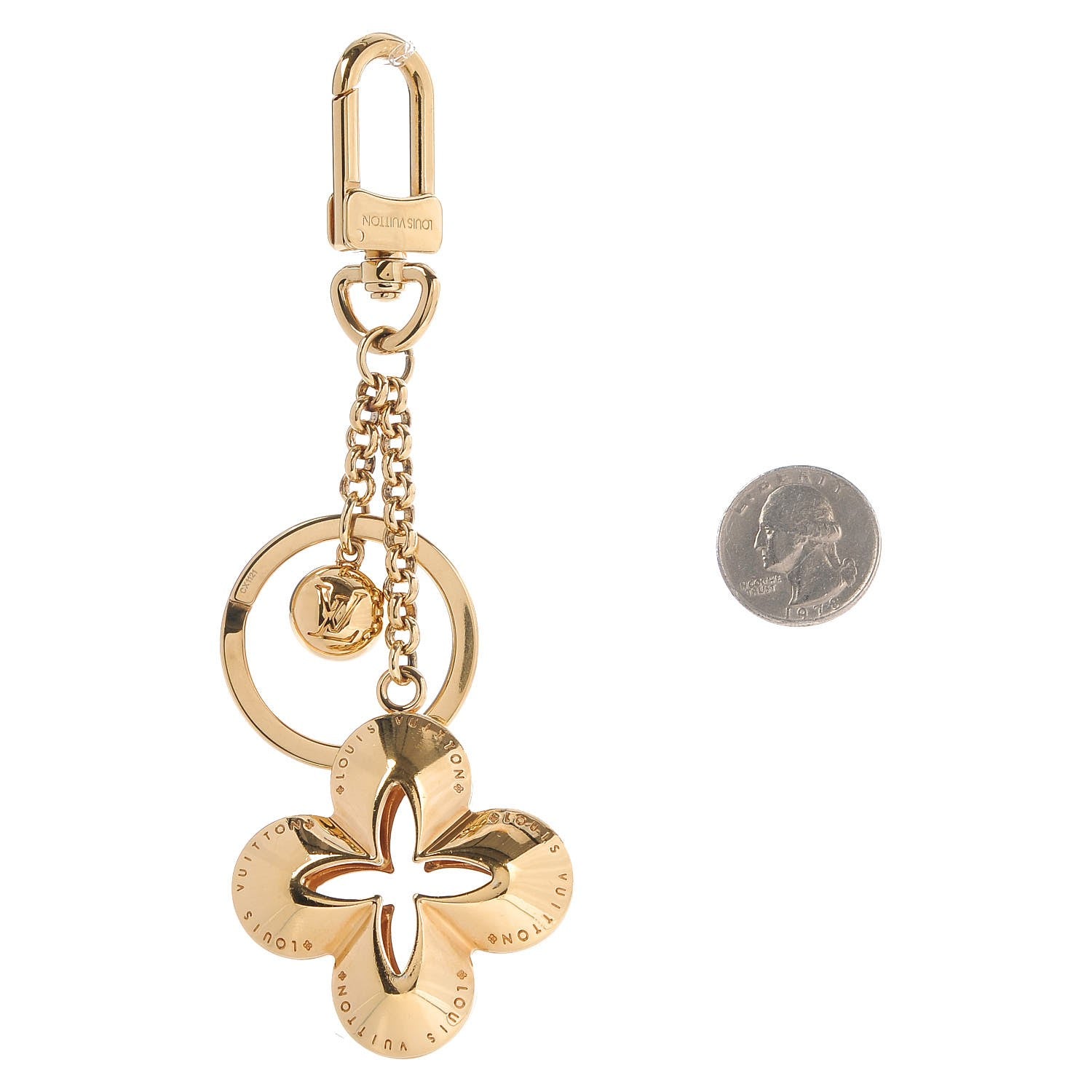 Louis Vuitton Metal Eclipse Bag Charm Key Holder Gold 2 of 2