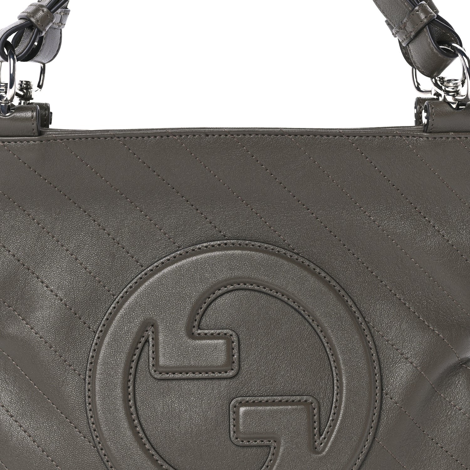 Gucci Sakai Be Green Calfskin Diagonal Stitched Small Blondie Tote Craclet Brown Craclet Brown 6 of 7