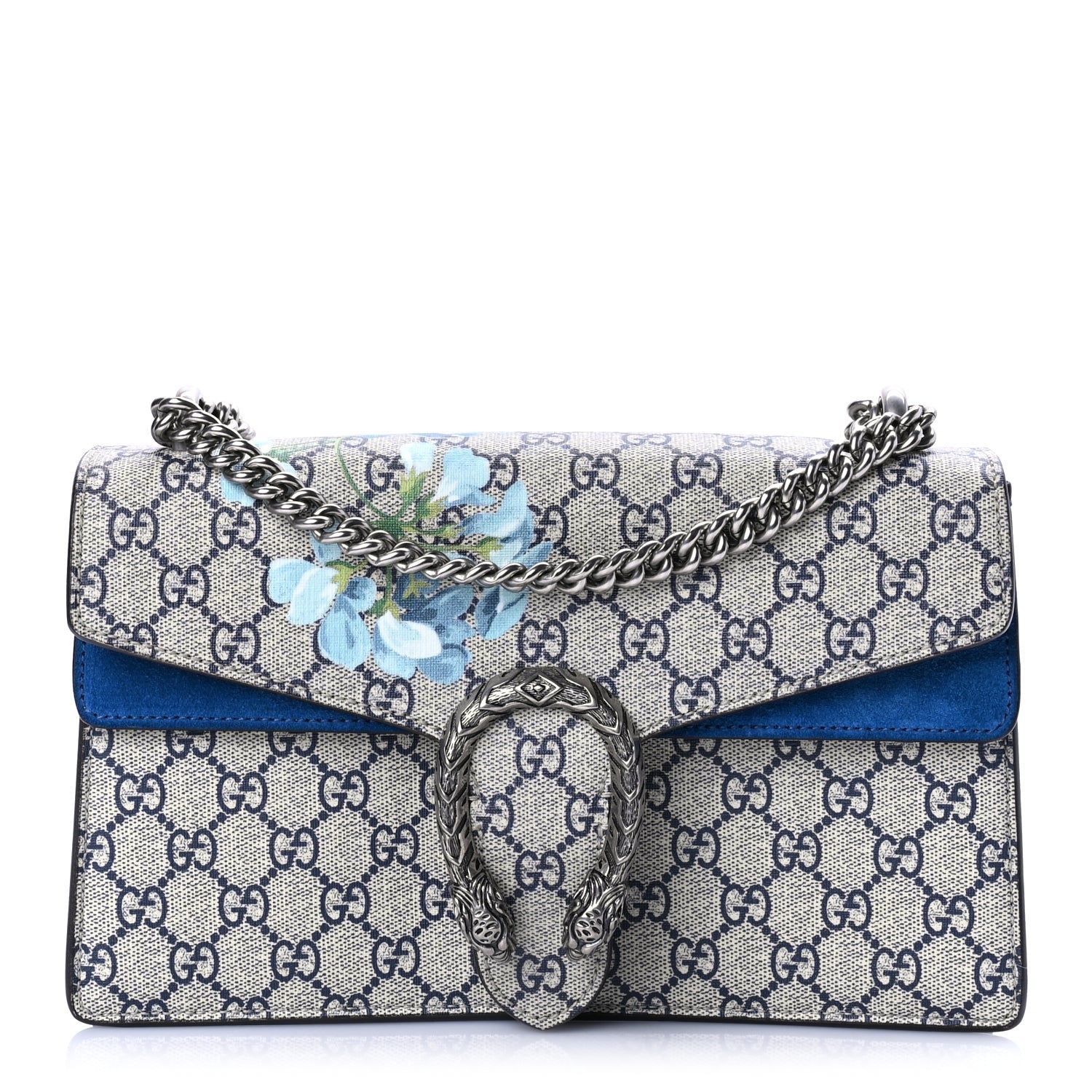 Gucci GG Supreme Monogram Blooms Small Dionysus Shoulder Bag Beige Navy Vintage Blue 1 of 11