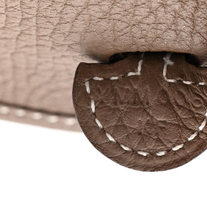 Hermes Taurillon Clemence Amazone Evelyne TPM Etoupe Bleu Indigo 7 of 11