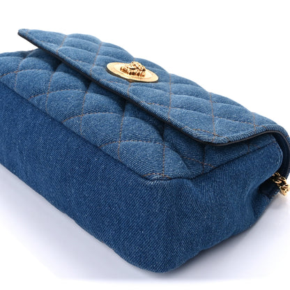Versace Denim Quilted La Medusa Small Shoulder Bag Blue 8 of 8