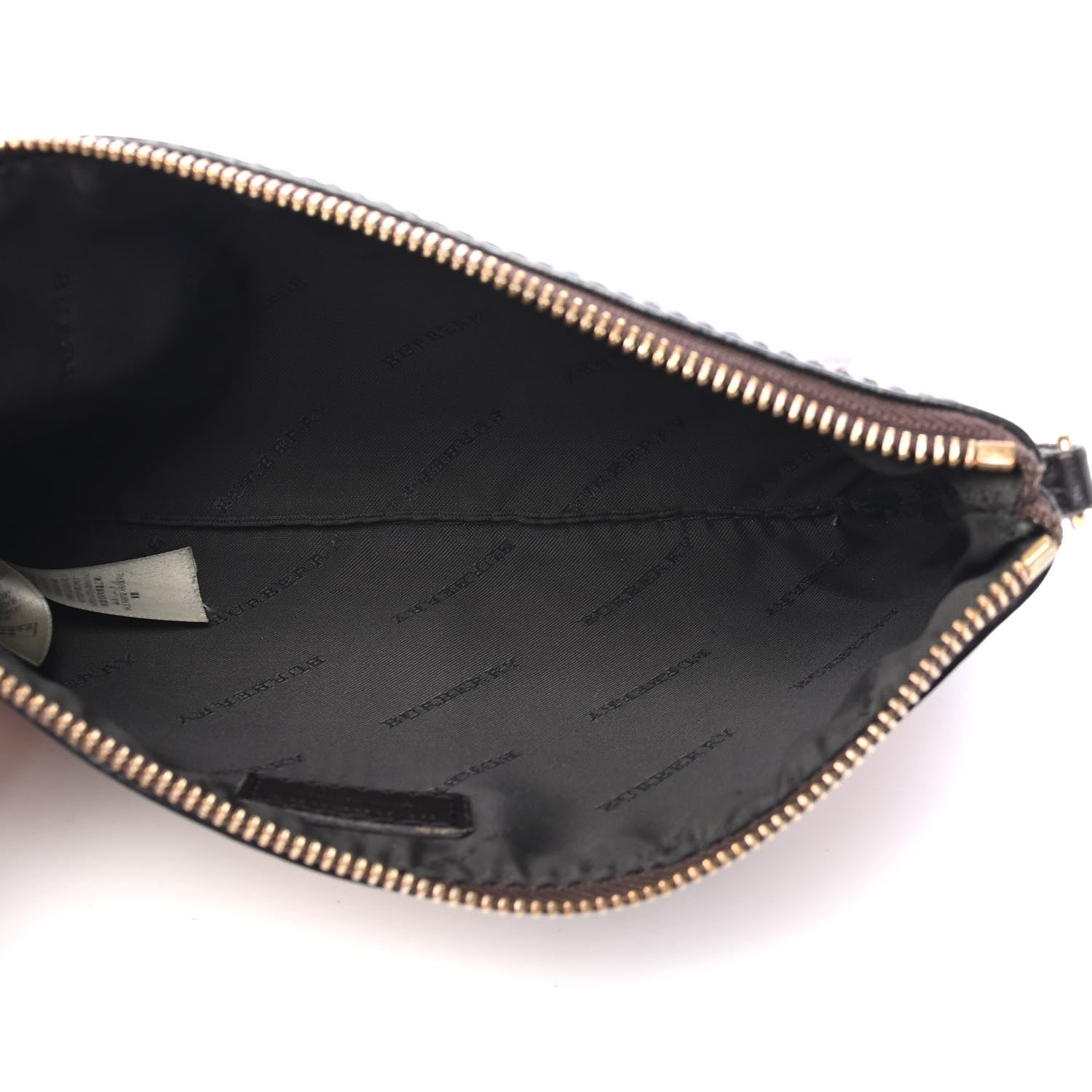 Burberry Haymarket Check Small Peyton Crossbody Clutch Bag Chocolate 4 of 4