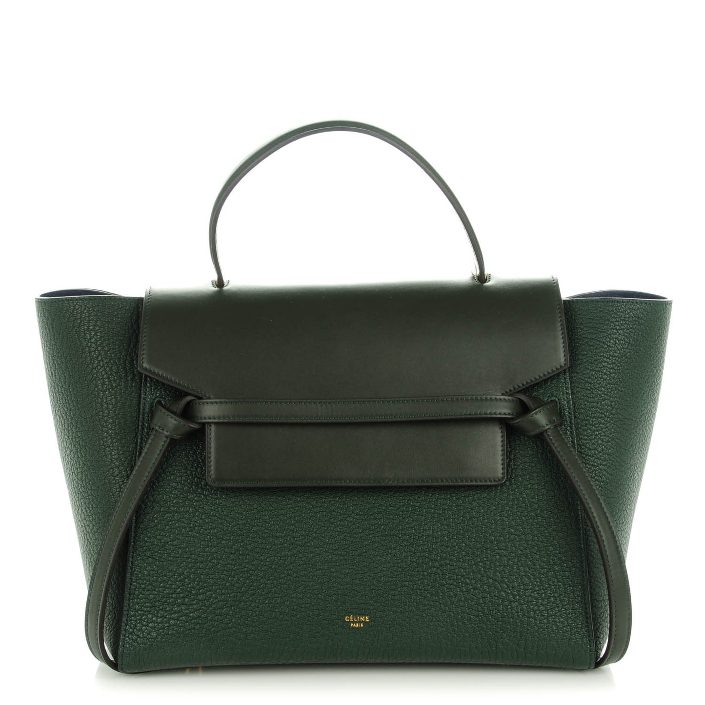 Goatskin Smooth Calfskin Mini Belt Bag Dark Green