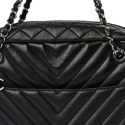 Chanel Lambskin Chevron Quilted Camera Case Black 7 of 9