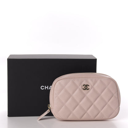 Chanel Caviar Quilted Small Curvy Pouch Cosmetic Case Light Pink 8 of 8