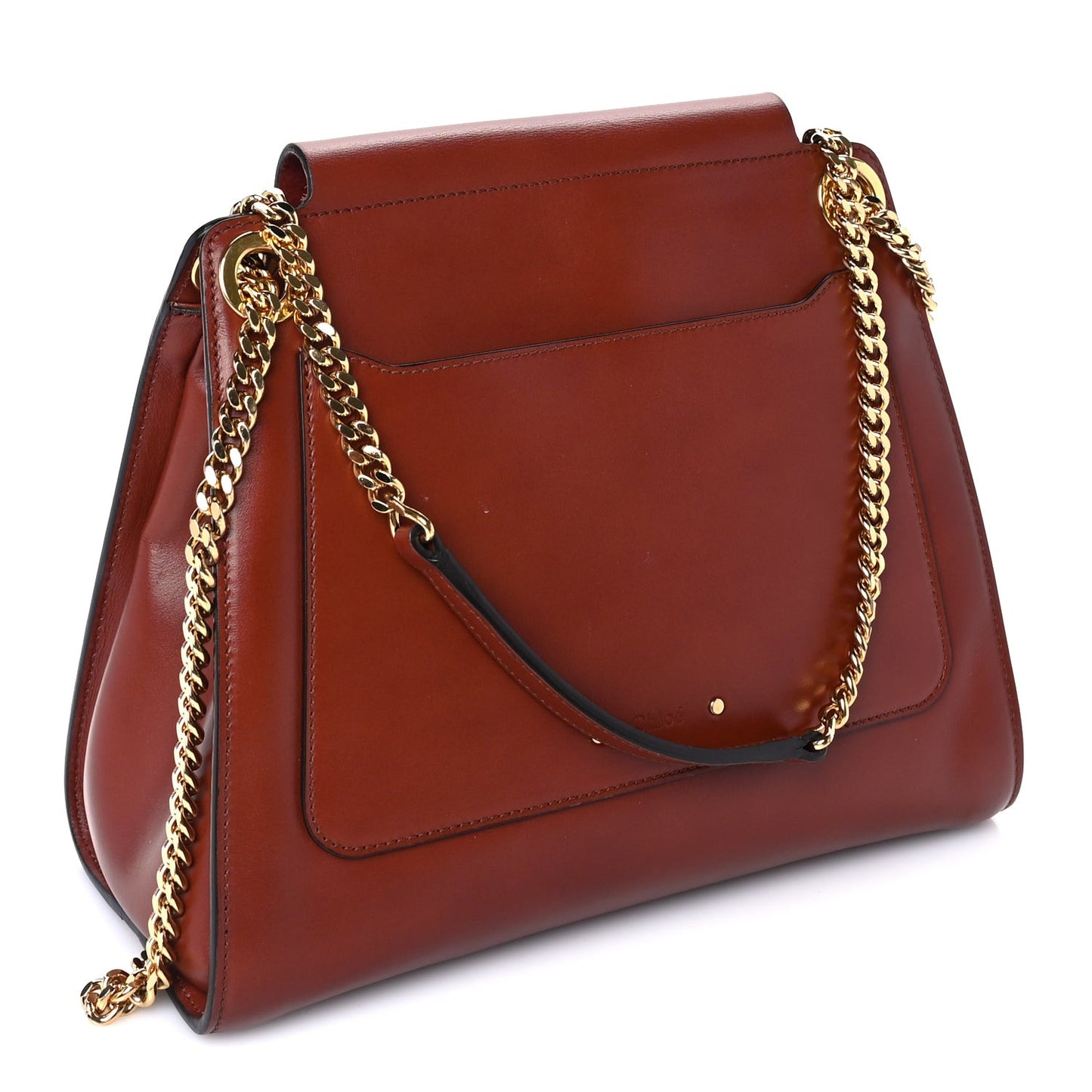 Shiny Calfskin Medium Annie Shoulder Bag Whiskey