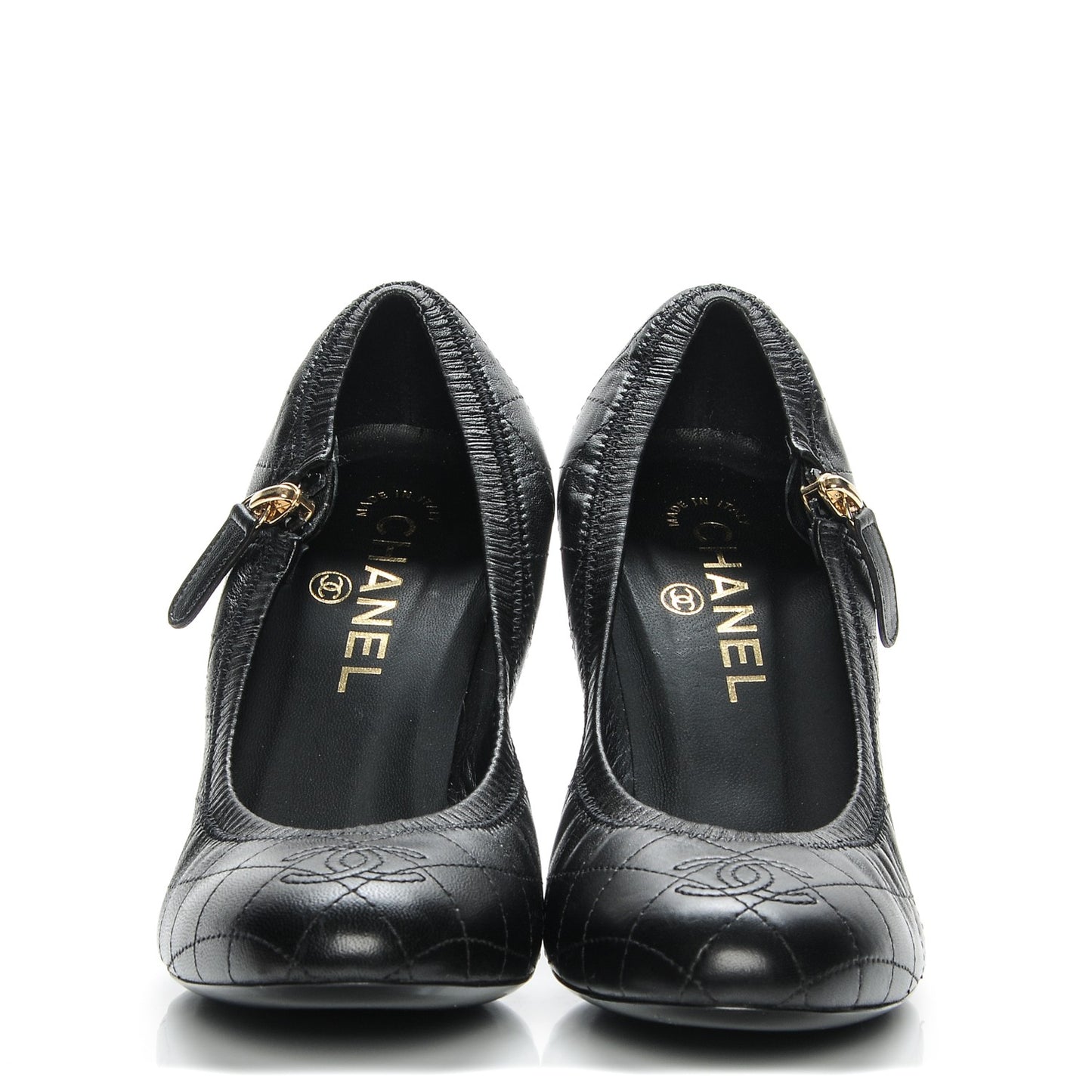 Lambskin Quilted CC Pumps 37.5 Black