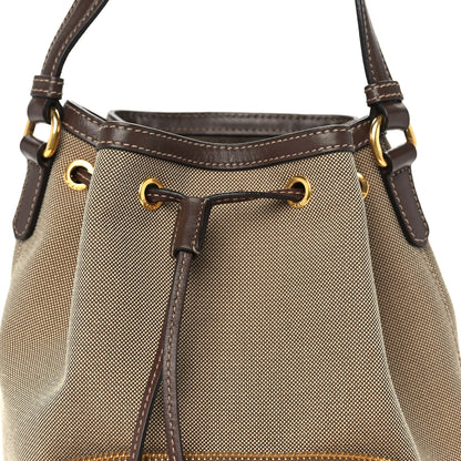 Prada Jacquard Logo Mini Bucket Crossbody Bag Corda Bruciato 6 of 8