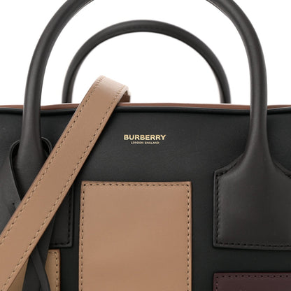Burberry Smooth Calfskin Paneled Medium Cube Bowling Bag Black 7 of 7